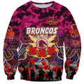 Personalized Broncos ANZAC Day Sweatshirt Australian Army - Lest We Forget