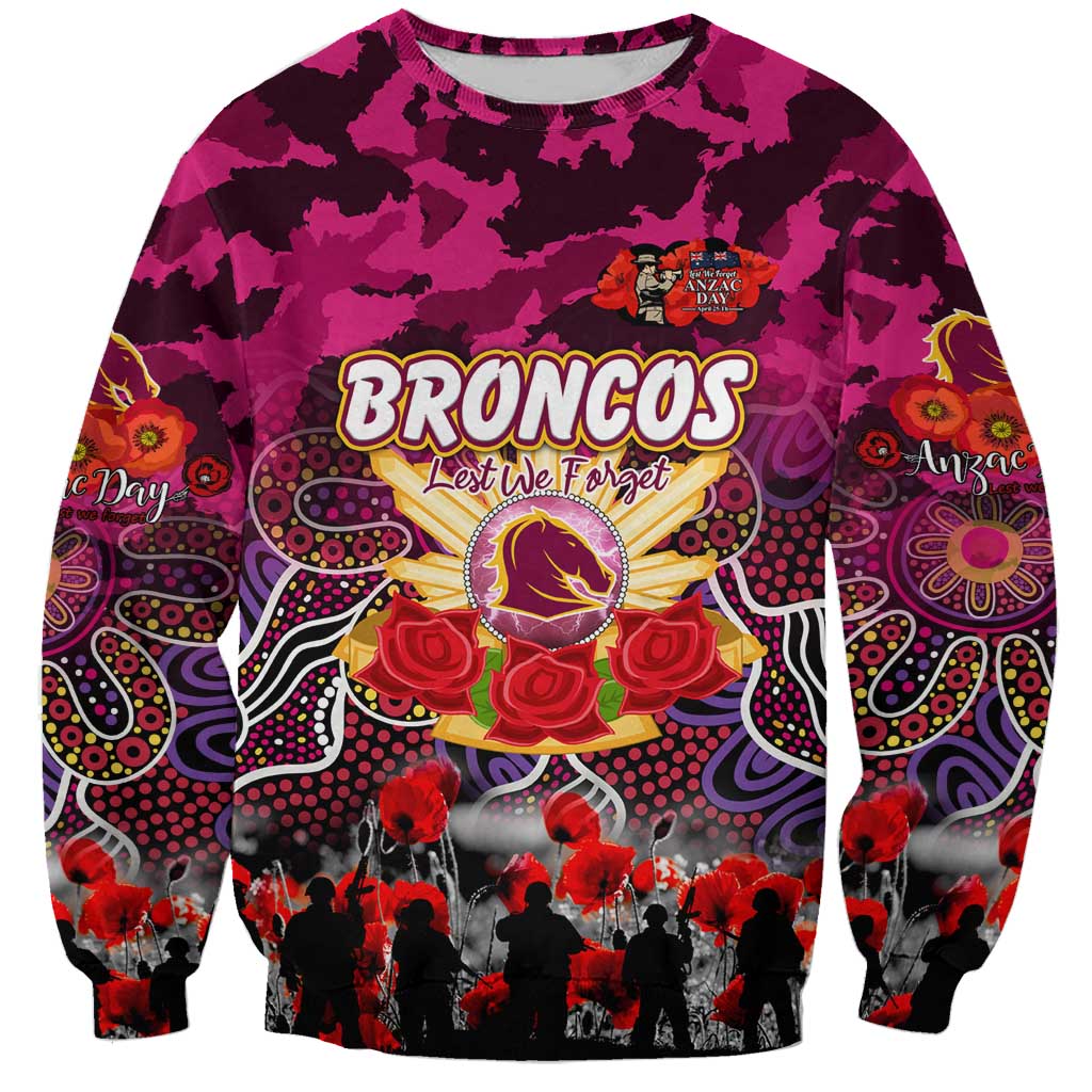 Personalized Broncos ANZAC Day Sweatshirt Australian Army - Lest We Forget