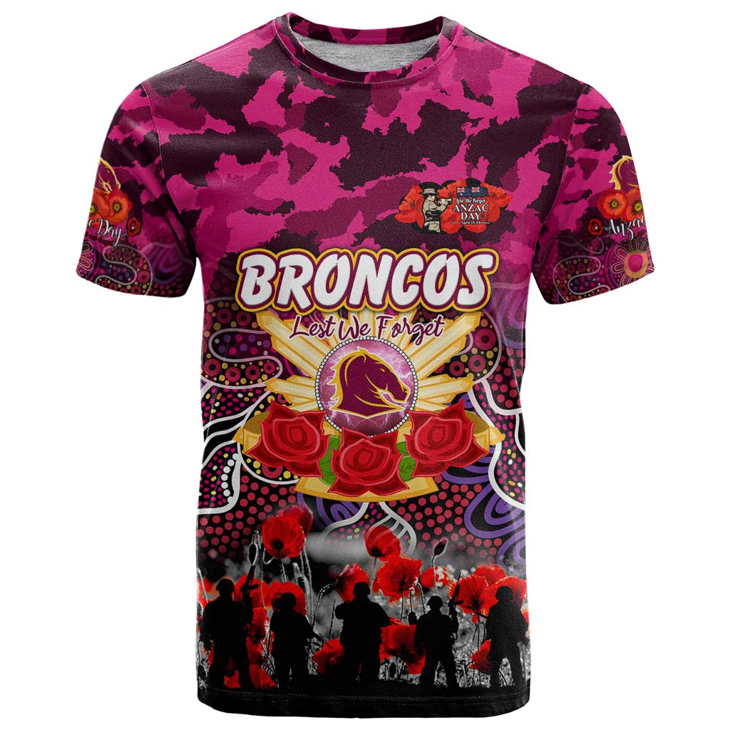 Personalized Broncos ANZAC Day T Shirt Australian Army - Lest We Forget