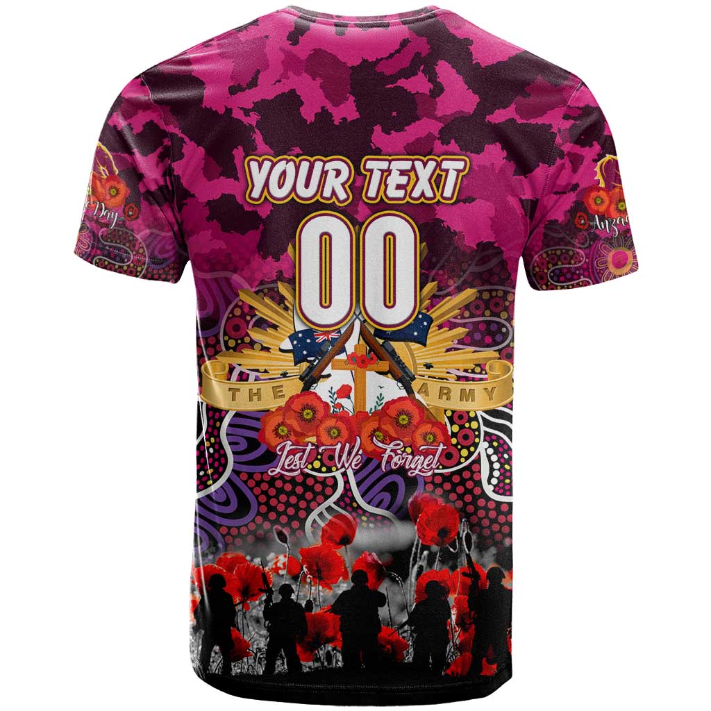 Personalized Broncos ANZAC Day T Shirt Australian Army - Lest We Forget