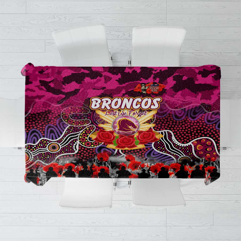 Broncos ANZAC Day Tablecloth Australian Army - Lest We Forget