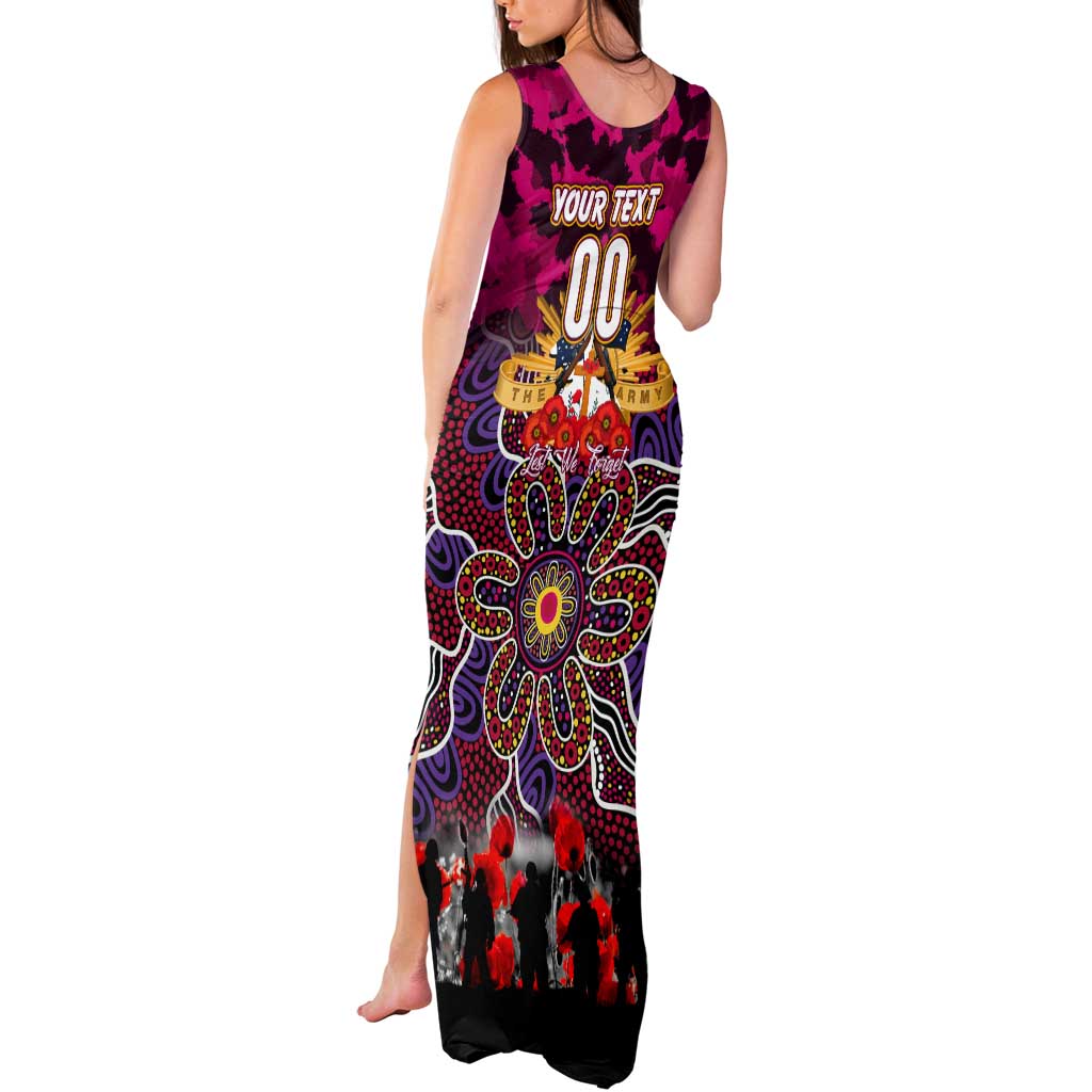 Personalized Broncos ANZAC Day Tank Maxi Dress Australian Army - Lest We Forget