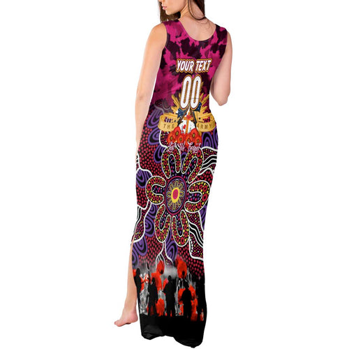 Personalized Broncos ANZAC Day Tank Maxi Dress Australian Army - Lest We Forget