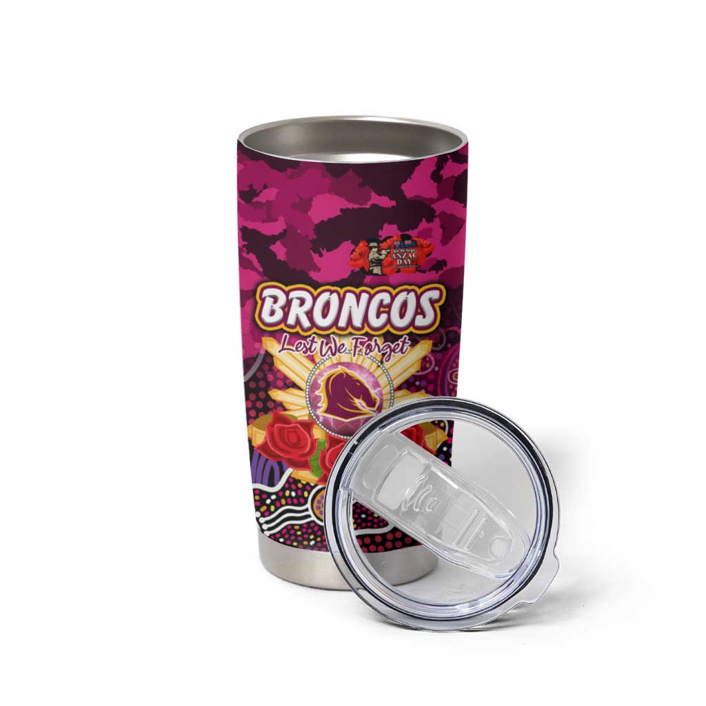Personalized Broncos ANZAC Day Tumbler Cup Australian Army - Lest We Forget