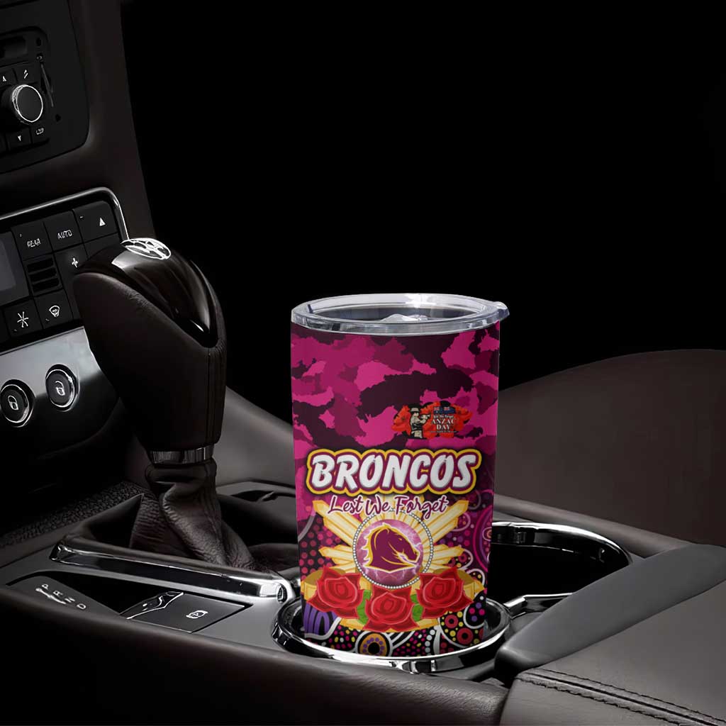 Personalized Broncos ANZAC Day Tumbler Cup Australian Army - Lest We Forget