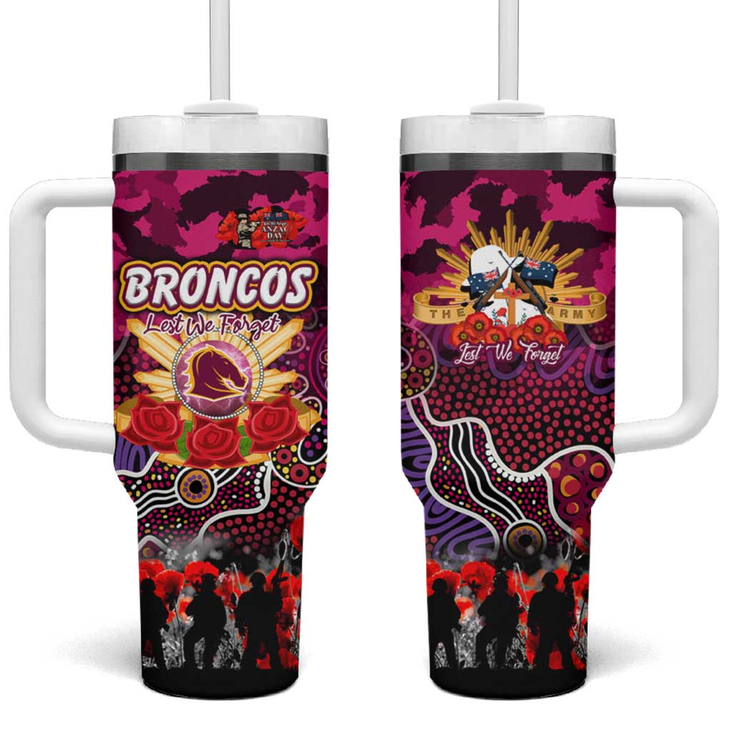 Personalized Broncos ANZAC Day Tumbler With Handle Australian Army - Lest We Forget