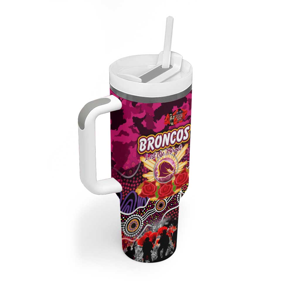 Personalized Broncos ANZAC Day Tumbler With Handle Australian Army - Lest We Forget