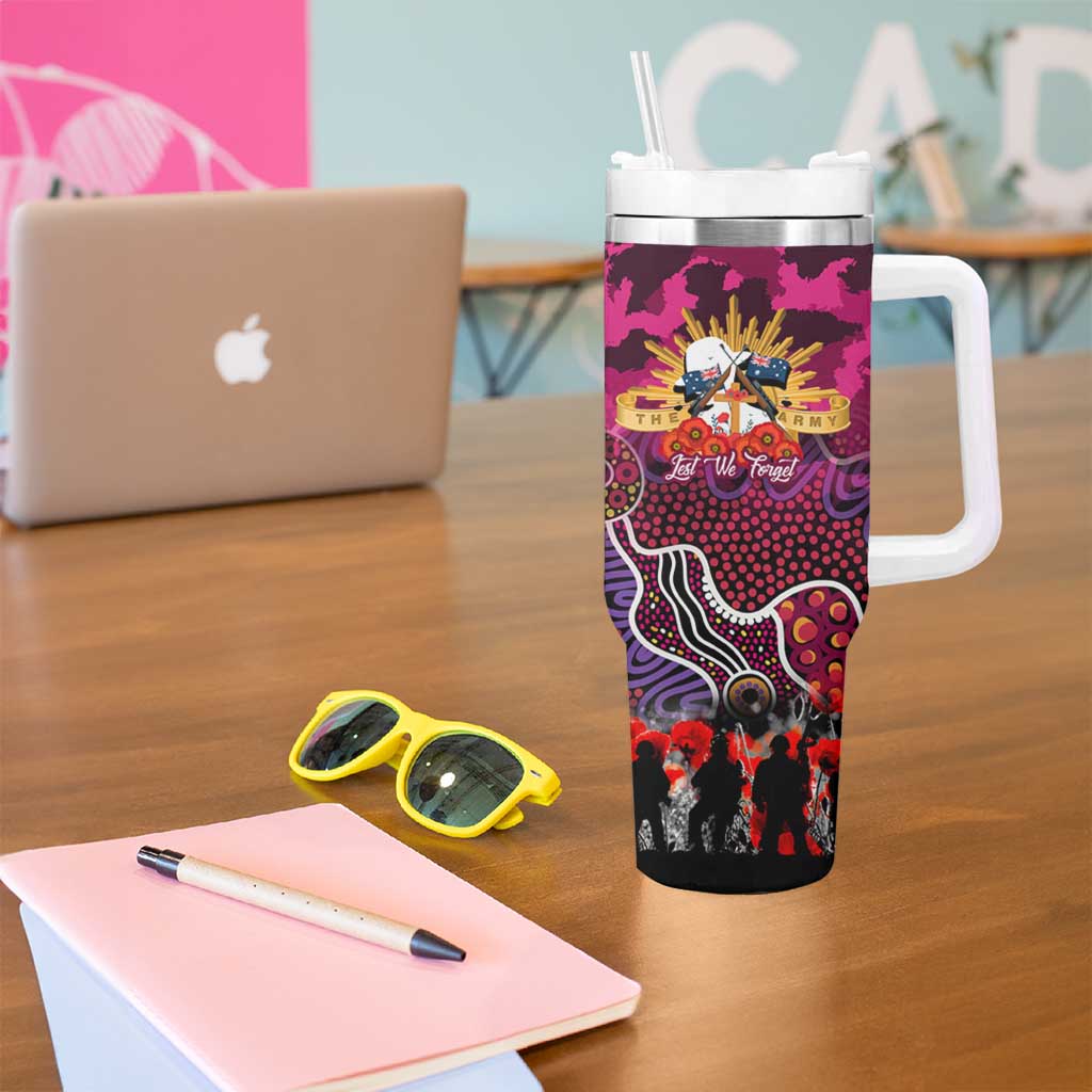 Personalized Broncos ANZAC Day Tumbler With Handle Australian Army - Lest We Forget