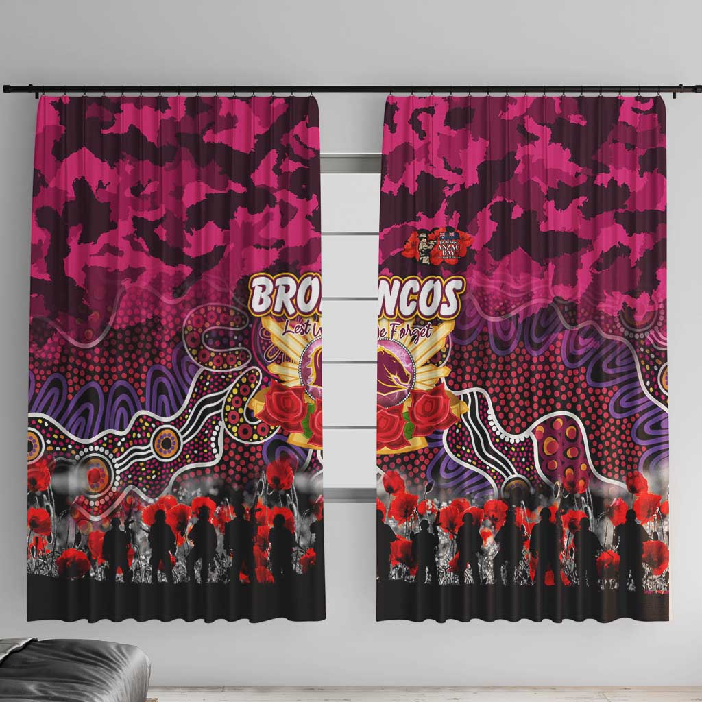 Broncos ANZAC Day Window Curtain Australian Army - Lest We Forget