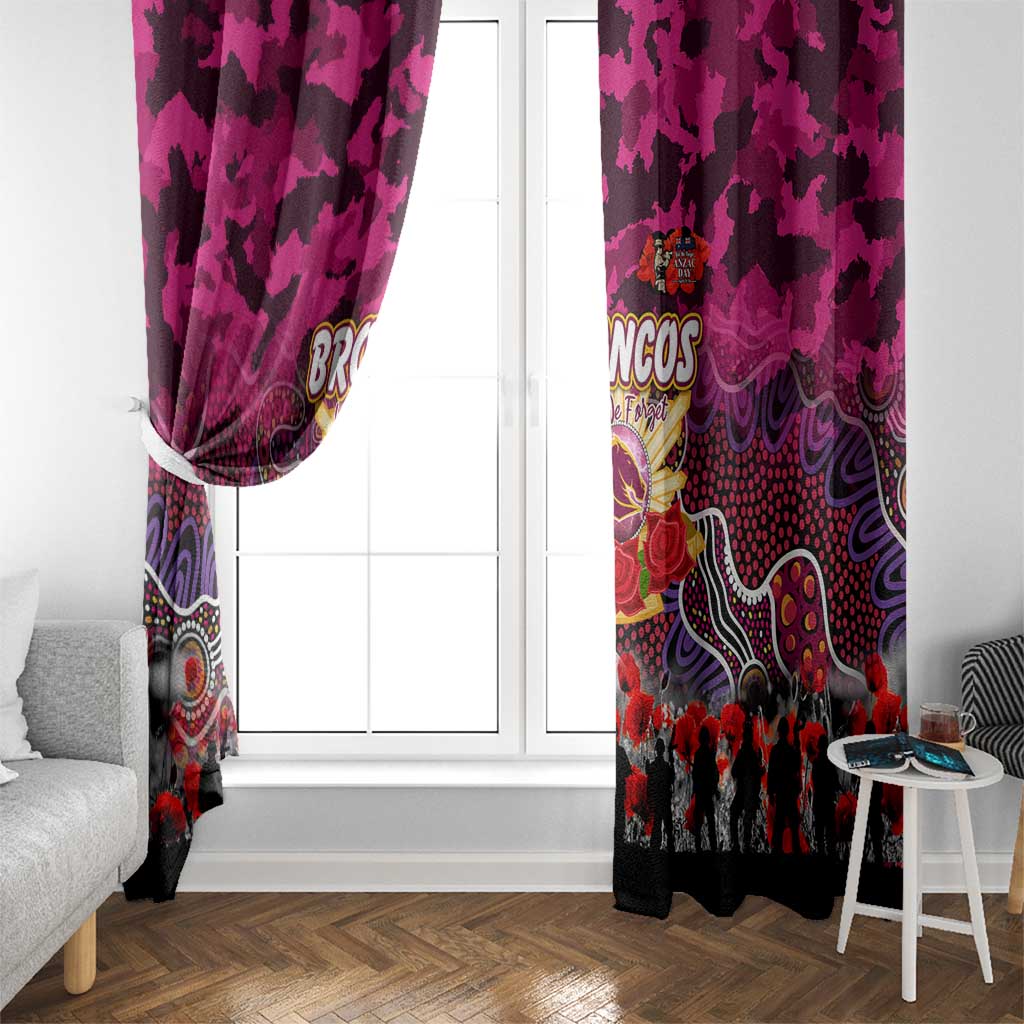Broncos ANZAC Day Window Curtain Australian Army - Lest We Forget