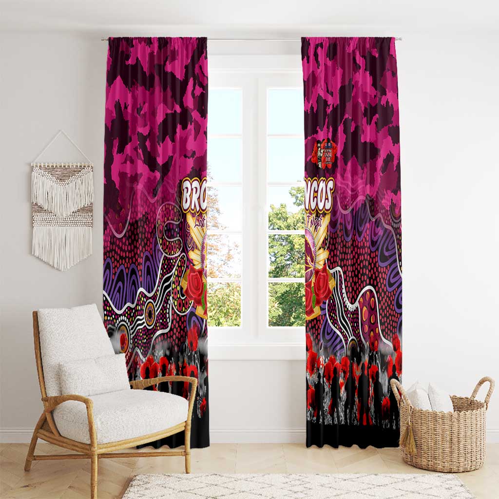 Broncos ANZAC Day Window Curtain Australian Army - Lest We Forget