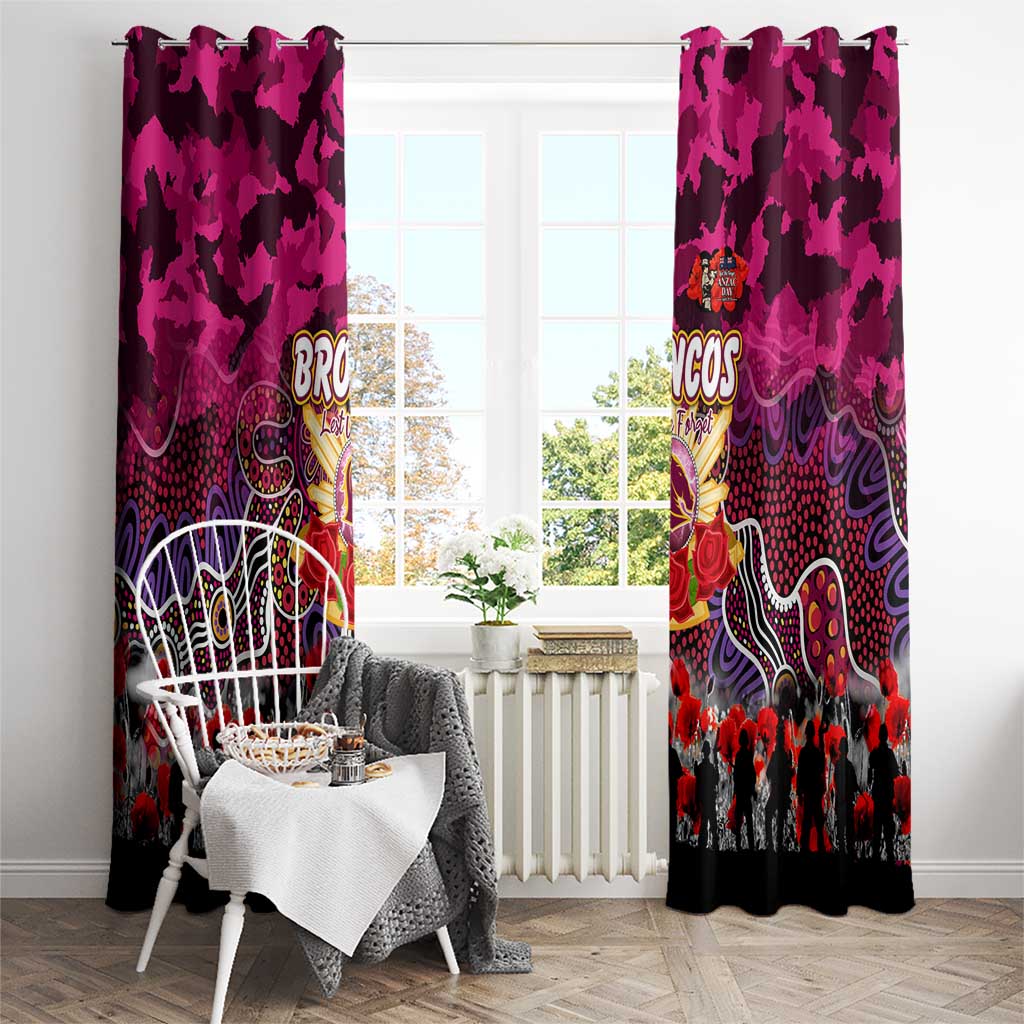 Broncos ANZAC Day Window Curtain Australian Army - Lest We Forget
