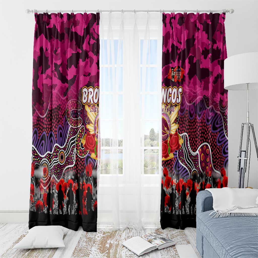 Broncos ANZAC Day Window Curtain Australian Army - Lest We Forget