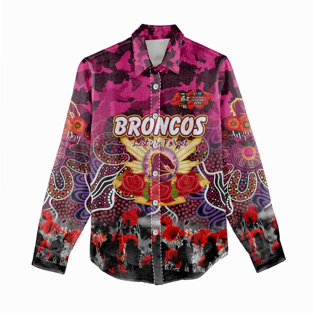 Personalized Broncos ANZAC Day Women Casual Shirt Australian Army - Lest We Forget