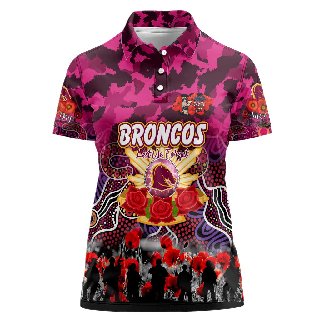 Personalized Broncos ANZAC Day Women Polo Shirt Australian Army - Lest We Forget