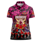 Personalized Broncos ANZAC Day Women Polo Shirt Australian Army - Lest We Forget