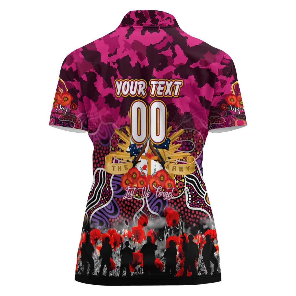 Personalized Broncos ANZAC Day Women Polo Shirt Australian Army - Lest We Forget