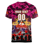 Personalized Broncos ANZAC Day Women V-Neck T-Shirt Australian Army - Lest We Forget