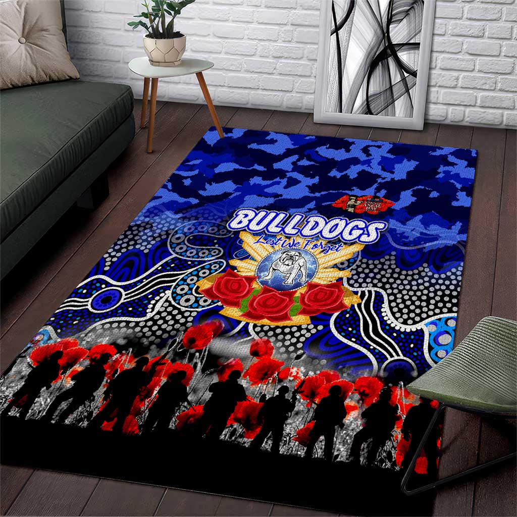 Bulldogs ANZAC Day Area Rug Australian Army - Lest We Forget
