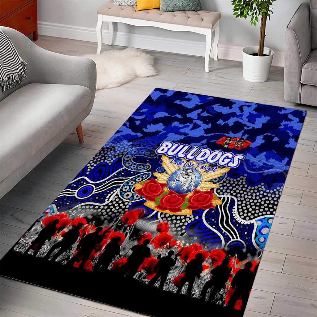 Bulldogs ANZAC Day Area Rug Australian Army - Lest We Forget