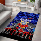 Bulldogs ANZAC Day Area Rug Australian Army - Lest We Forget