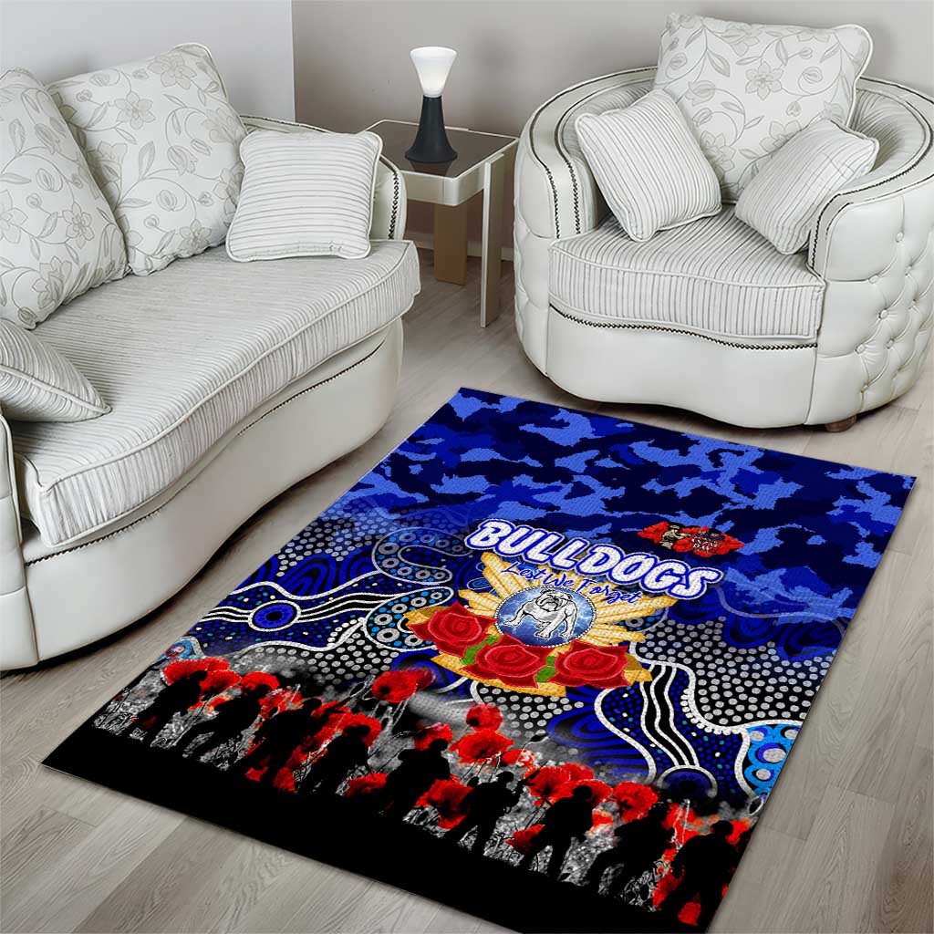 Bulldogs ANZAC Day Area Rug Australian Army - Lest We Forget