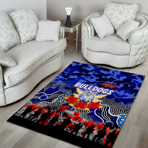 Bulldogs ANZAC Day Area Rug Australian Army - Lest We Forget