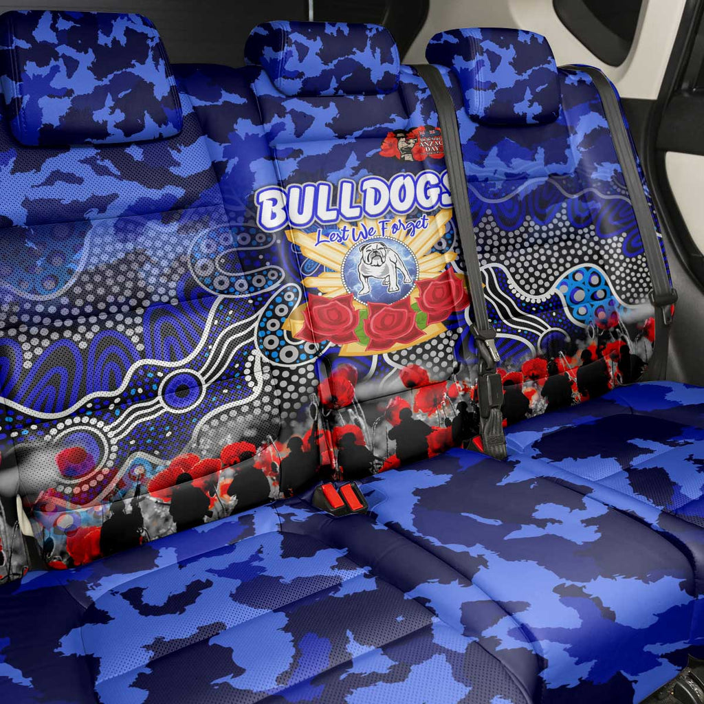 Bulldogs ANZAC Day Back Car Seat Cover Australian Army - Lest We Forget