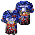 Personalized Bulldogs ANZAC Day Baseball Jersey Australian Army - Lest We Forget