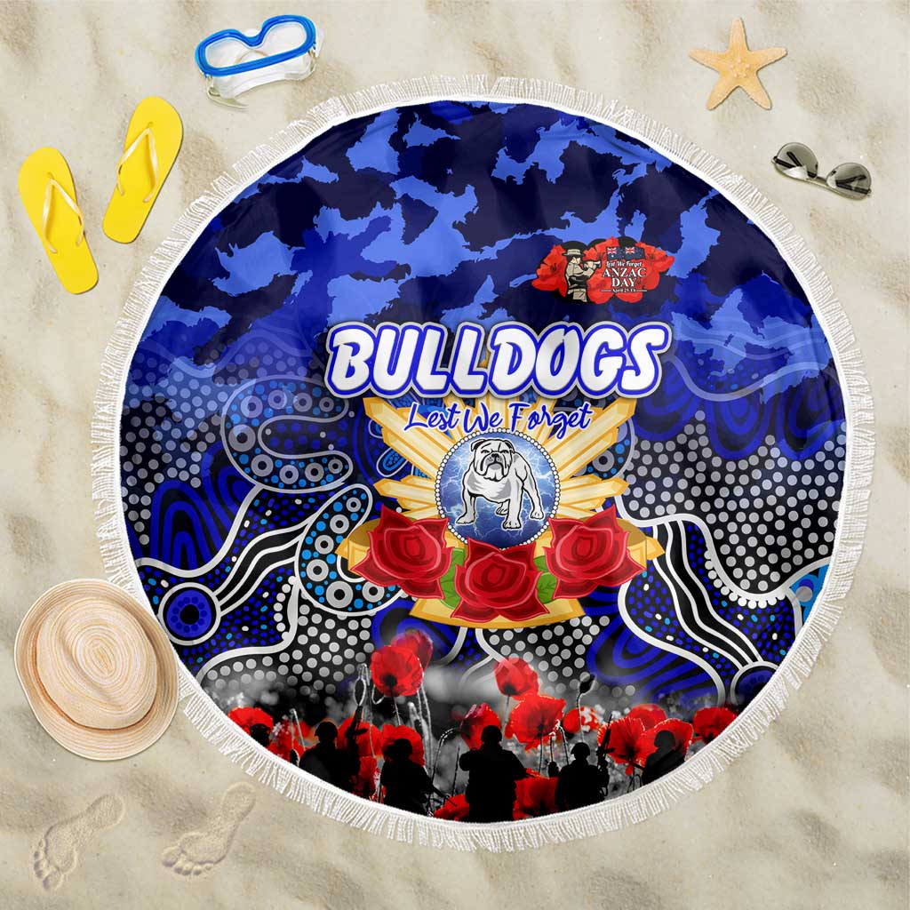 Bulldogs ANZAC Day Beach Blanket Australian Army - Lest We Forget