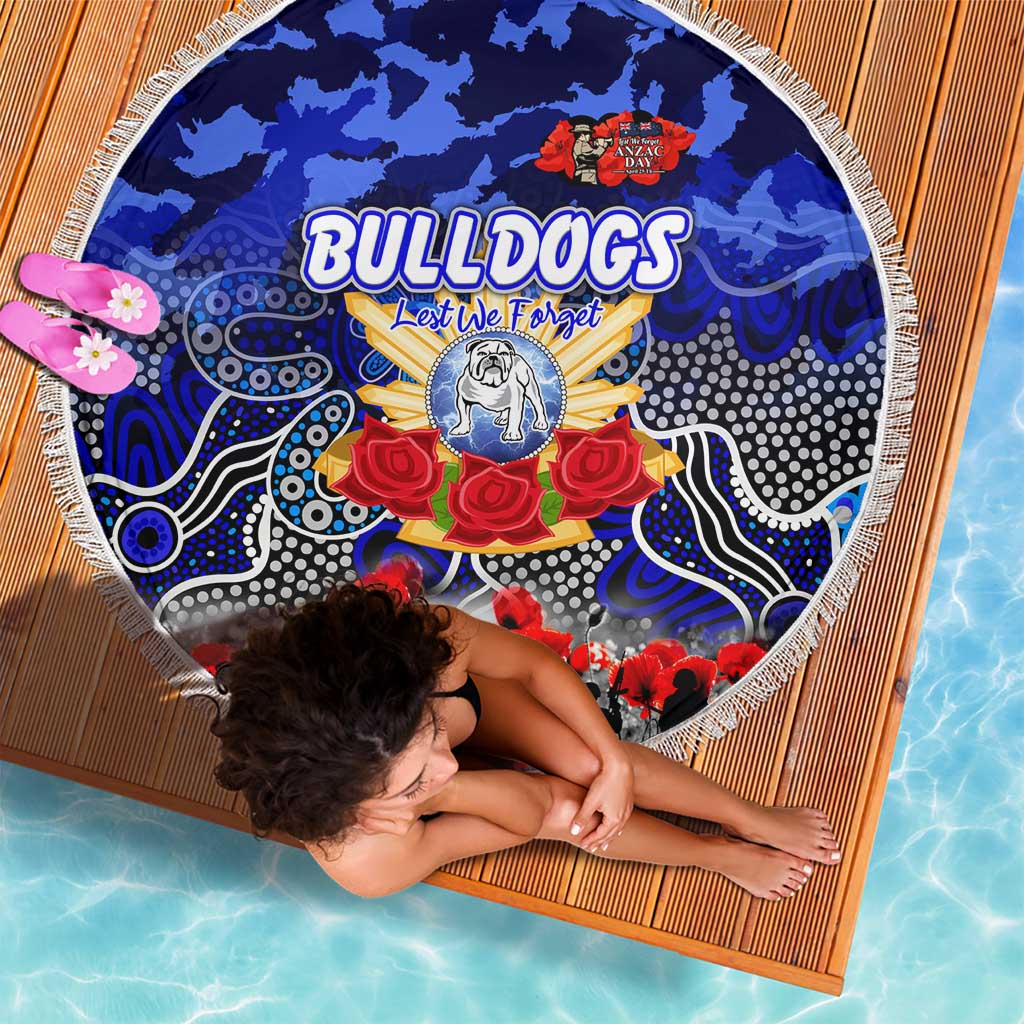 Bulldogs ANZAC Day Beach Blanket Australian Army - Lest We Forget