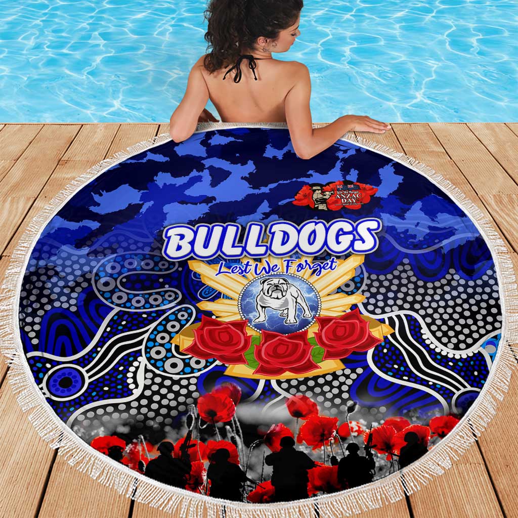 Bulldogs ANZAC Day Beach Blanket Australian Army - Lest We Forget