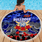 Bulldogs ANZAC Day Beach Blanket Australian Army - Lest We Forget