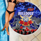 Bulldogs ANZAC Day Beach Blanket Australian Army - Lest We Forget