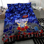 Bulldogs ANZAC Day Bedding Set Australian Army - Lest We Forget