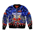 Personalized Bulldogs ANZAC Day Bomber Jacket Australian Army - Lest We Forget