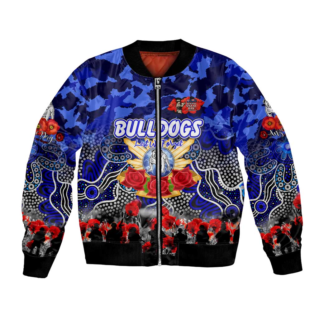 Personalized Bulldogs ANZAC Day Bomber Jacket Australian Army - Lest We Forget
