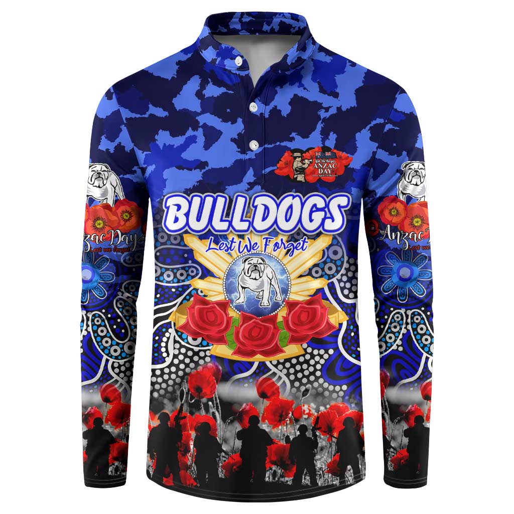 Personalized Bulldogs ANZAC Day Button Sweatshirt Australian Army - Lest We Forget
