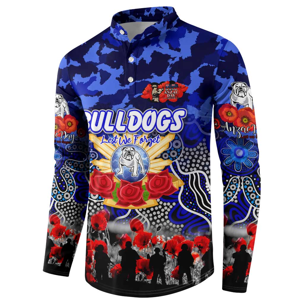 Personalized Bulldogs ANZAC Day Button Sweatshirt Australian Army - Lest We Forget