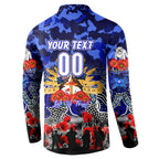 Personalized Bulldogs ANZAC Day Button Sweatshirt Australian Army - Lest We Forget