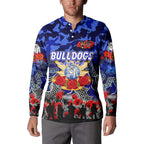 Personalized Bulldogs ANZAC Day Button Sweatshirt Australian Army - Lest We Forget