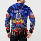 Personalized Bulldogs ANZAC Day Button Sweatshirt Australian Army - Lest We Forget