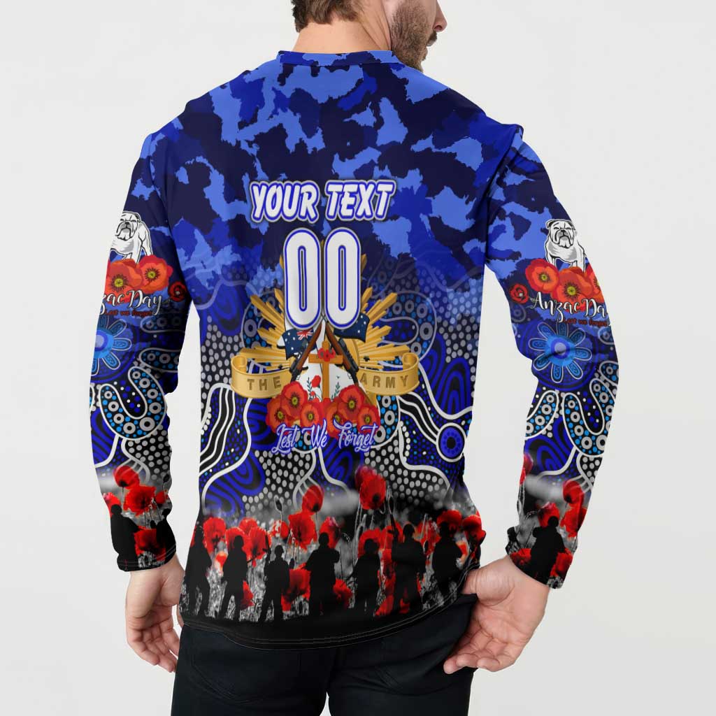 Personalized Bulldogs ANZAC Day Button Sweatshirt Australian Army - Lest We Forget