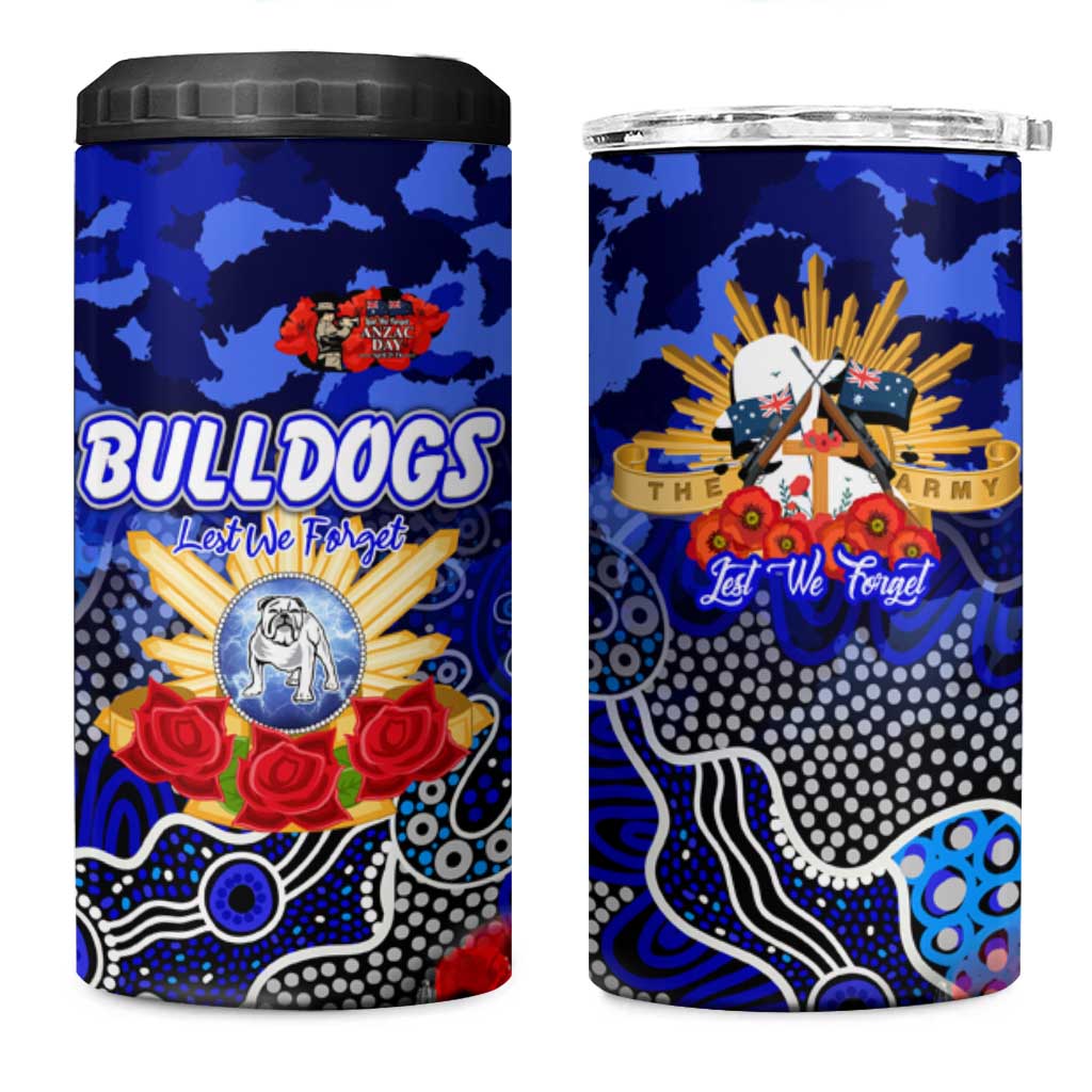 Personalized Bulldogs ANZAC Day 4 in 1 Can Cooler Tumbler Australian Army - Lest We Forget