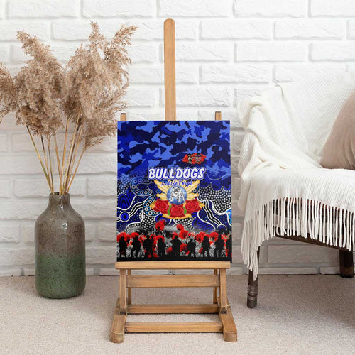 Bulldogs ANZAC Day Canvas Wall Art Australian Army - Lest We Forget