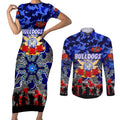 Personalized Bulldogs ANZAC Day Couples Matching Short Sleeve Bodycon Dress and Long Sleeve Button Shirt Australian Army - Lest We Forget