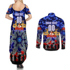 Personalized Bulldogs ANZAC Day Couples Matching Summer Maxi Dress and Long Sleeve Button Shirt Australian Army - Lest We Forget