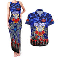 Personalized Bulldogs ANZAC Day Couples Matching Tank Maxi Dress and Hawaiian Shirt Australian Army - Lest We Forget