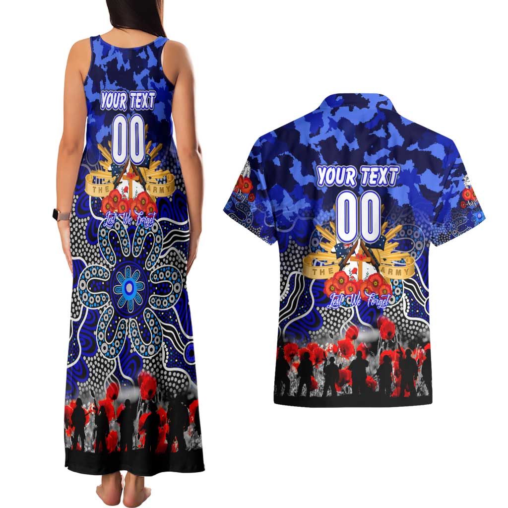 Personalized Bulldogs ANZAC Day Couples Matching Tank Maxi Dress and Hawaiian Shirt Australian Army - Lest We Forget