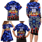 Personalized Bulldogs ANZAC Day Family Matching Long Sleeve Bodycon Dress and Hawaiian Shirt Australian Army - Lest We Forget